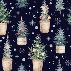 Servietter 33x33cm 20pk Christmas Tree Pattern dark blue-Daybyday