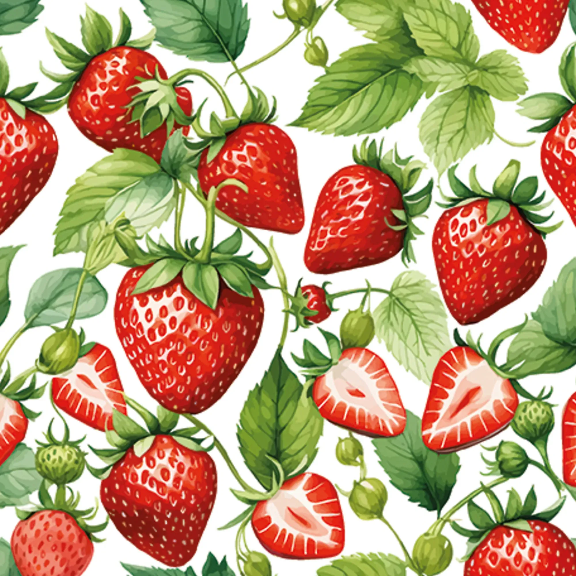 Servietter 33x33cm Red Strawberries-Daybyday Discount