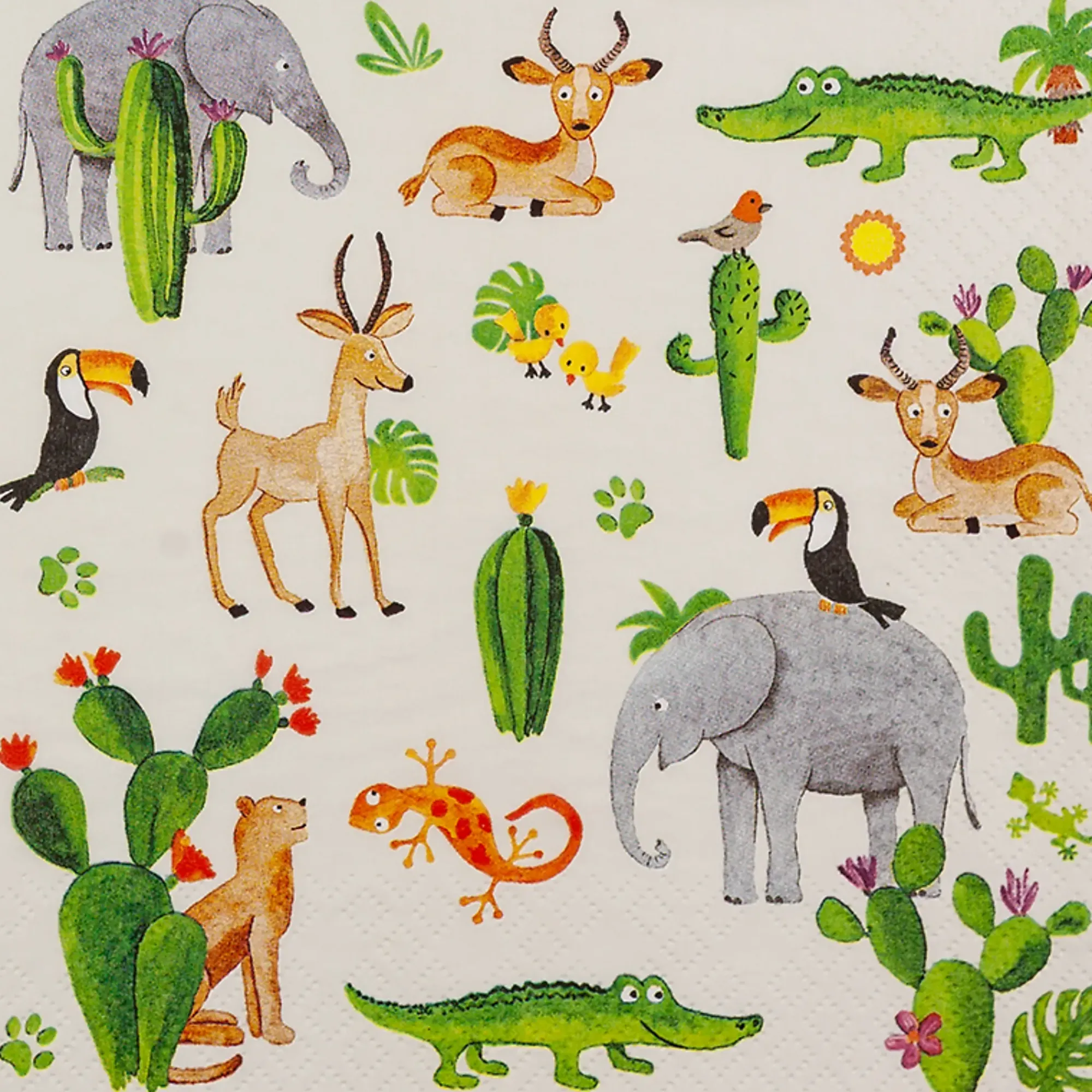 Servietter 33x33cm Wild Animals-Daybyday New