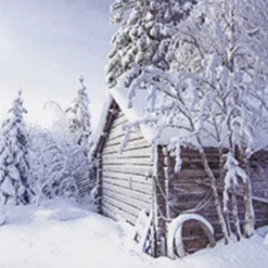 Servietter 33x33cm Winter Cabin- Discount