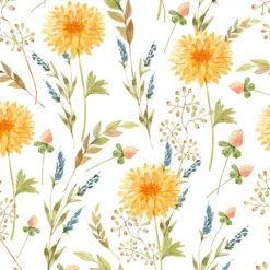 Servietter 33x33cm Yellow Flowers white-Daybyday New