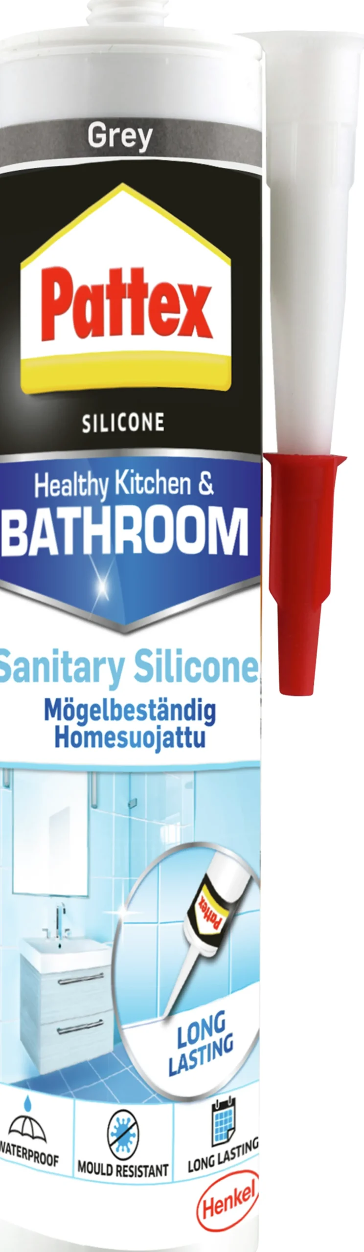 SILIKON SANITÆR GRÅ 280ML-Pattex Clearance
