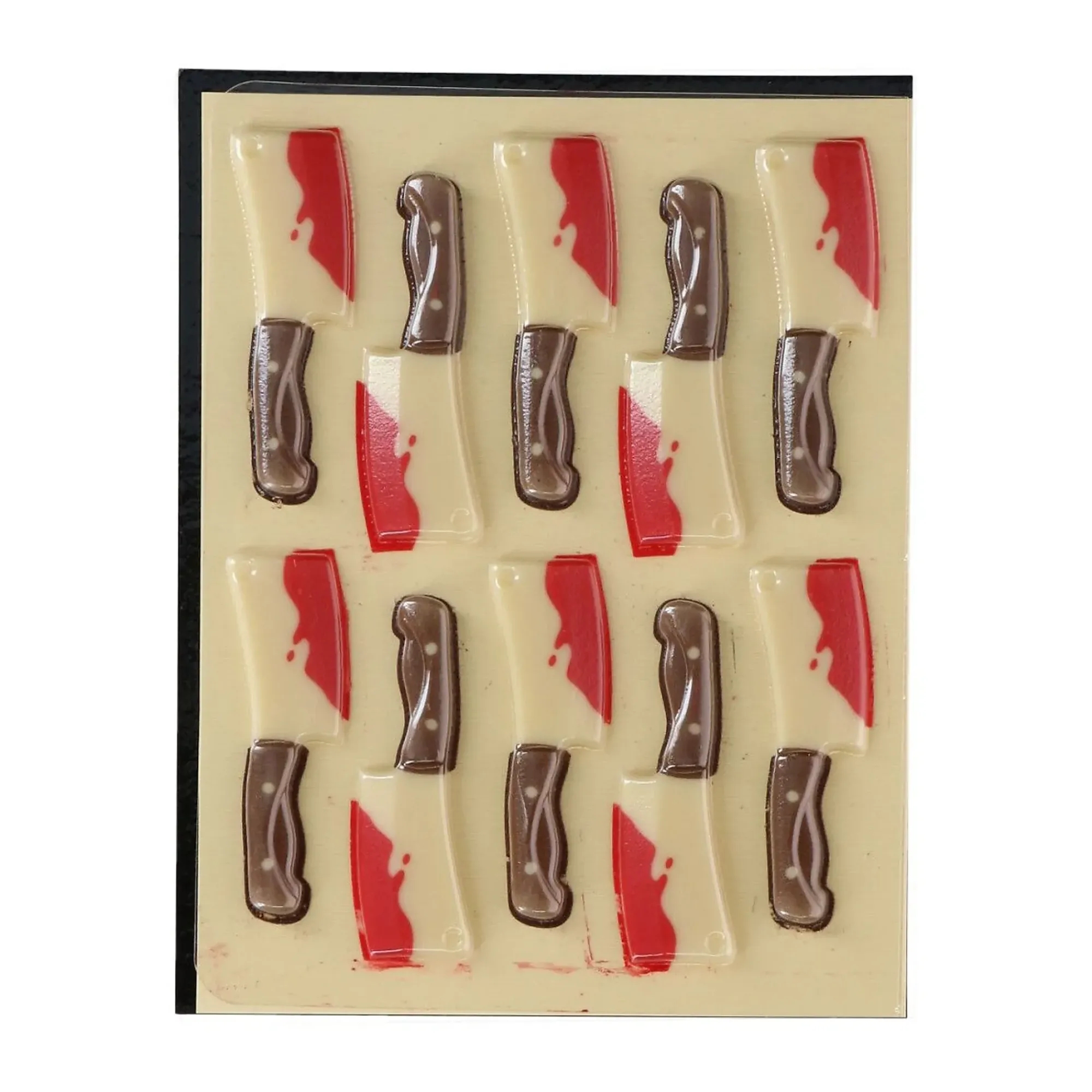 Sjokoladedekorasjon blodige kniver 10stk-Funcakes Sale