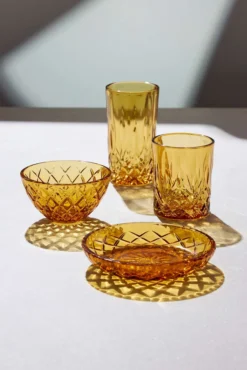 SKÅL SORRENTO 12CM 4STK AMBER GLASS-Lyngby glas Clearance