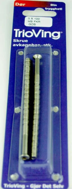 Skrue for sylinderskilt messing forkrommet 5x100mm-Assa abloy Clearance