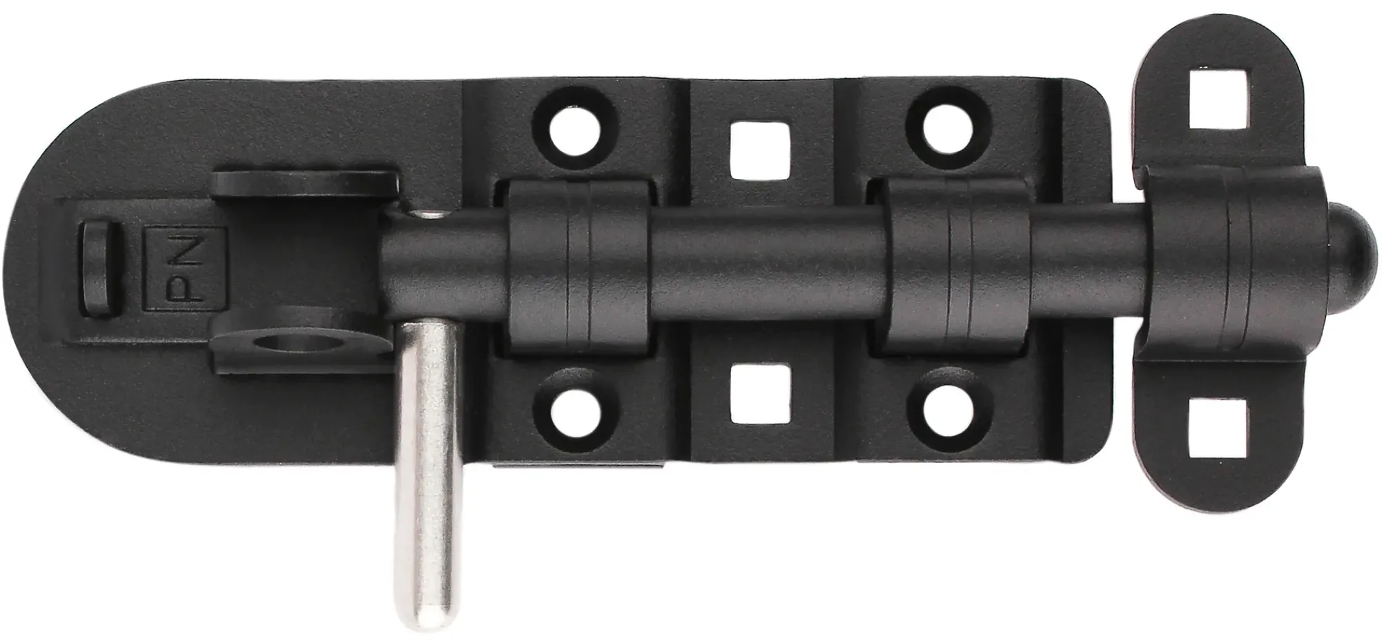 SKÅTE TIL LÅS BOLT 132MM FINSTRUKTUR SVART RUSTFRI A4 GREP-Pn Beslag