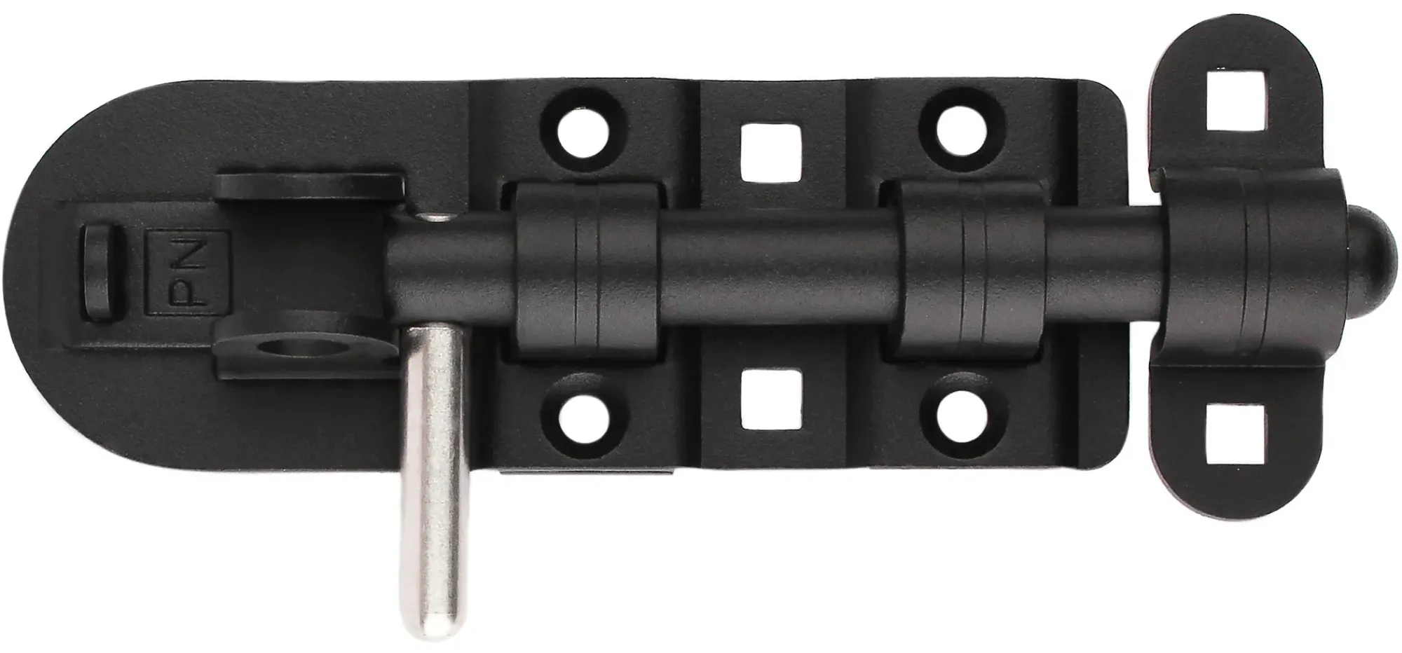 SKÅTE TIL LÅS BOLT 132MM FINSTRUKTUR SVART RUSTFRI A4 GREP-Pn Beslag