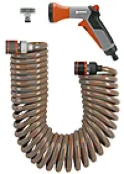 Slangesett spiral 10m med koplinger og pistol-Gardena Clearance