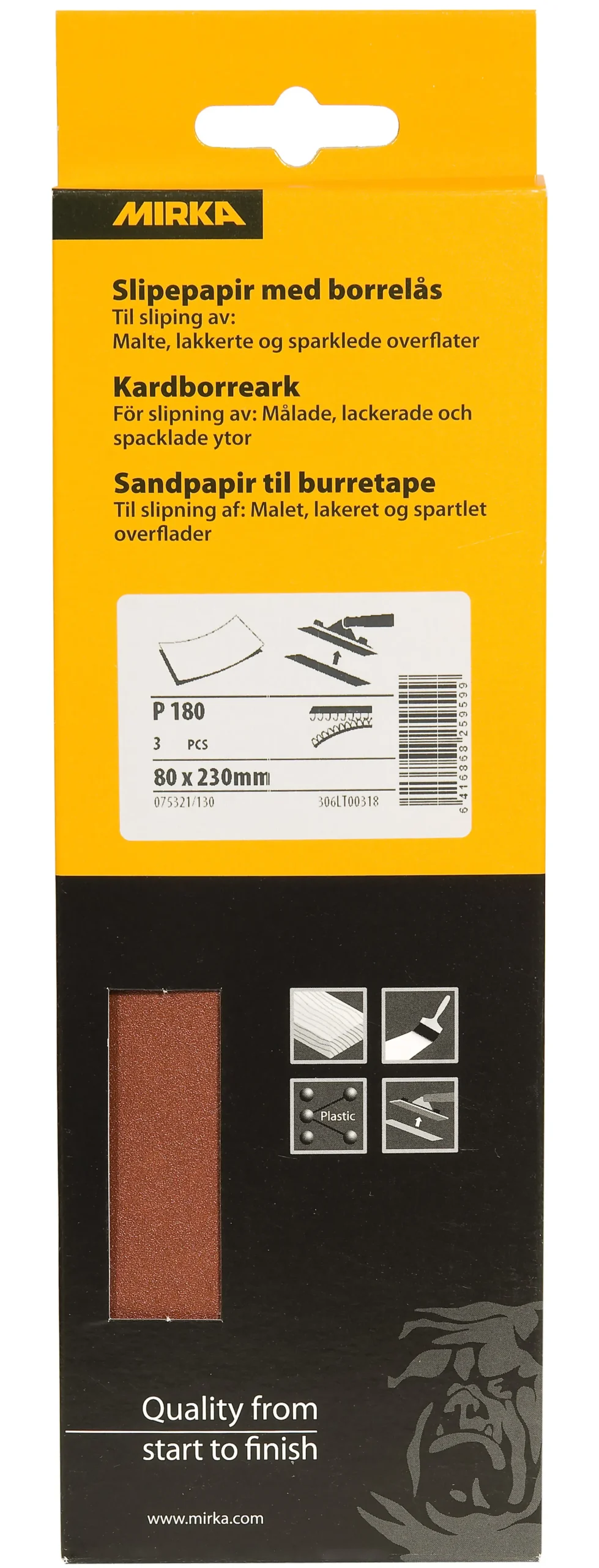 SLIPEPAPIR P180 M/BORRELÅS-Jordan
