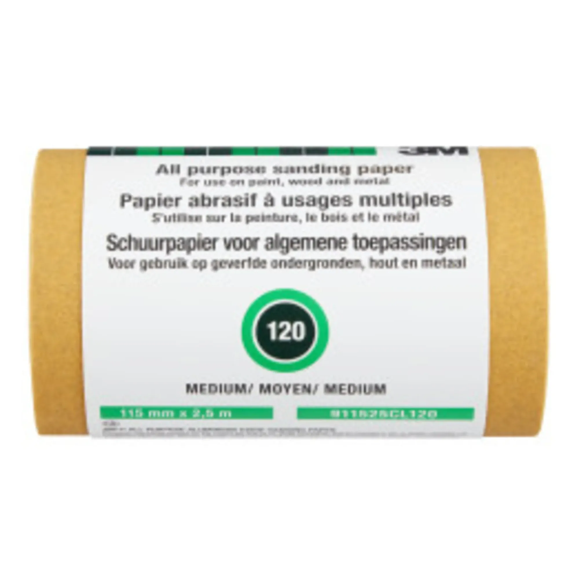 Sliperull P120 middels korning 115mmx2,5m-3m Discount