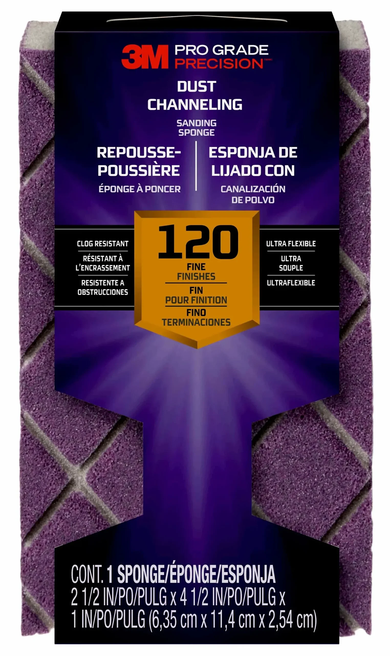 Slipesvamp Pro Grade 120 korning fin 11,4x6,35x2,5cm-3m Best