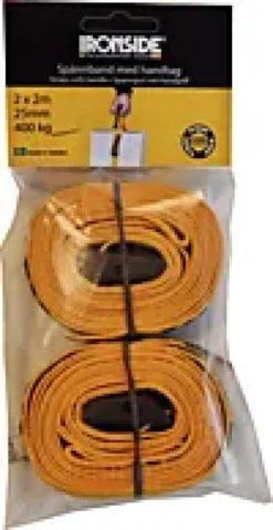 Spennbånd 400kg 25mm m/håndtak 2m 2pk-Ironside Clearance