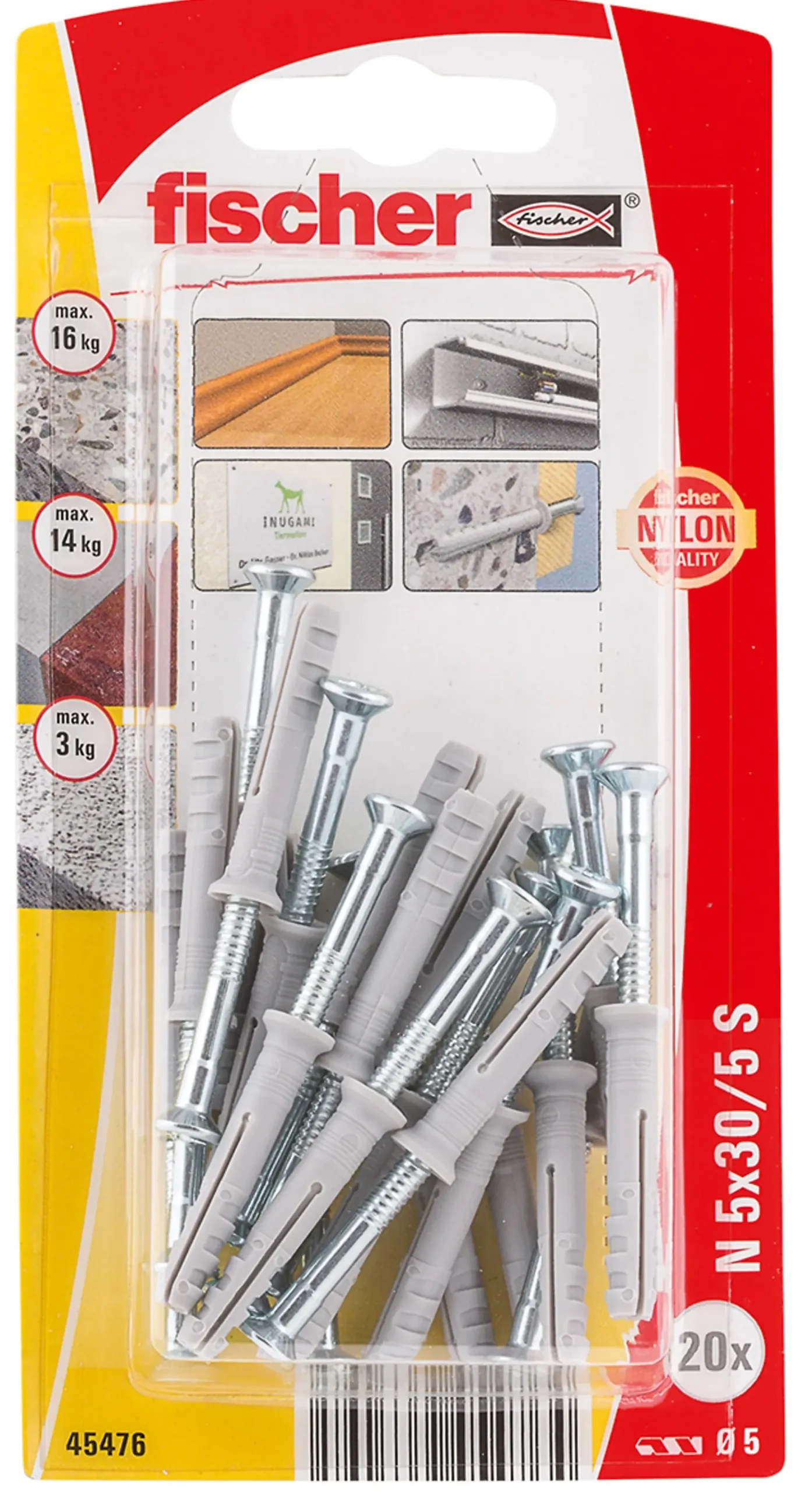 Spikerplugg N ZK 5x30mm 20stk-Fischer Clearance