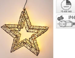 Star 38cm ledlys sort-Ki New