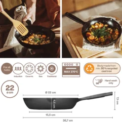 Stekepanne i støpejern Folken 22cm-Fiskars Hot