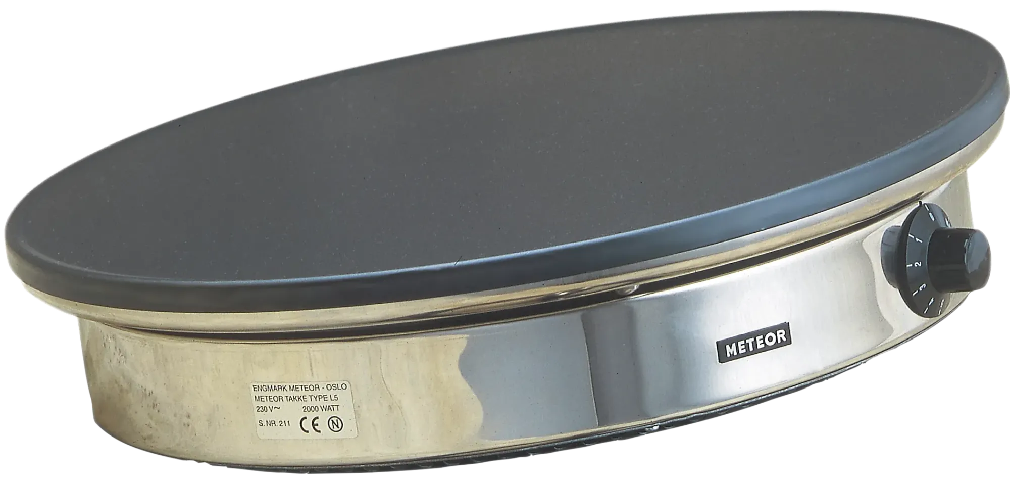 STEKETAKKE MED KANT 46CM 2000W TOPPLATE I STÅL-Meteor Outlet
