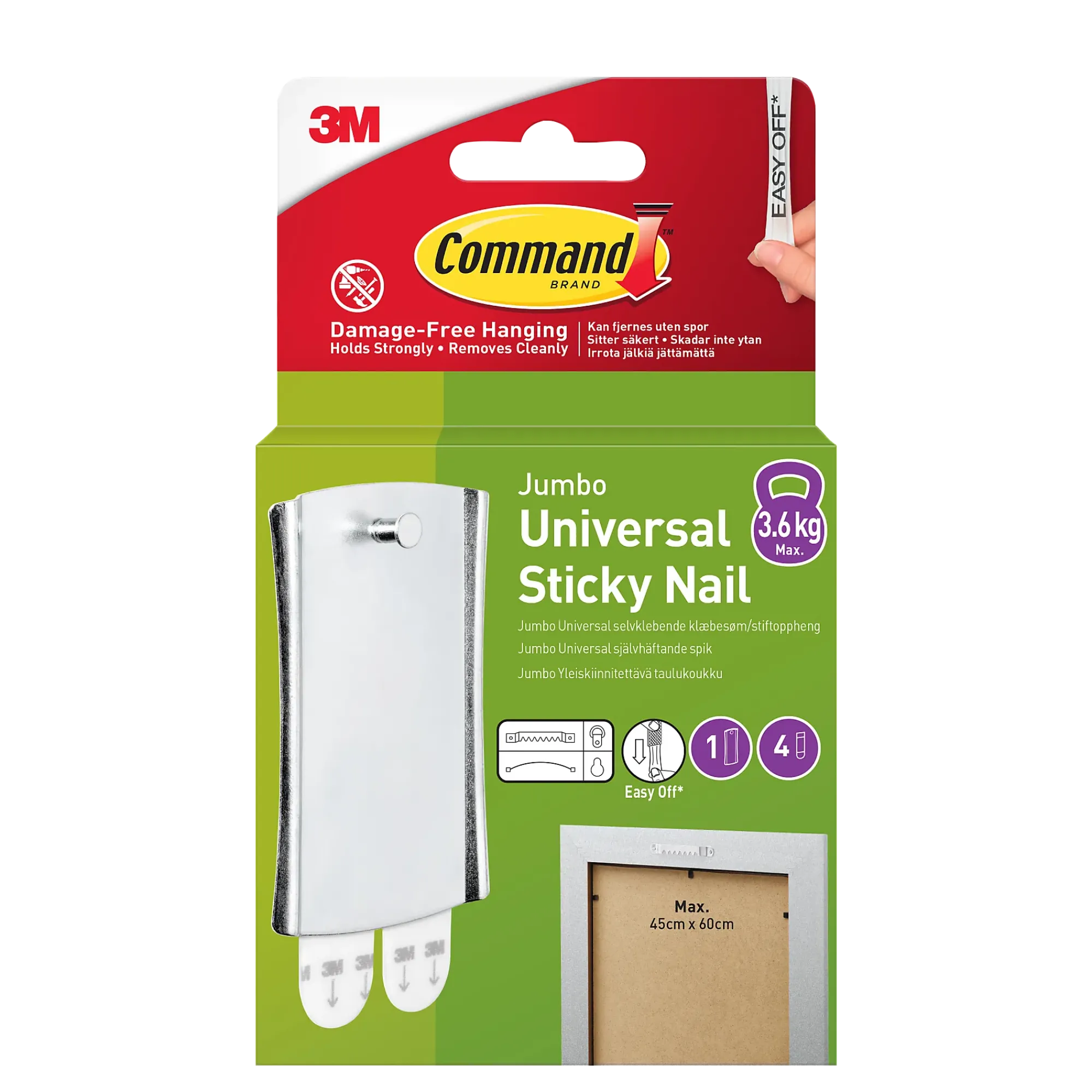 Stiftoppheng Jumbo 1 krok 4 store strips-Command Online