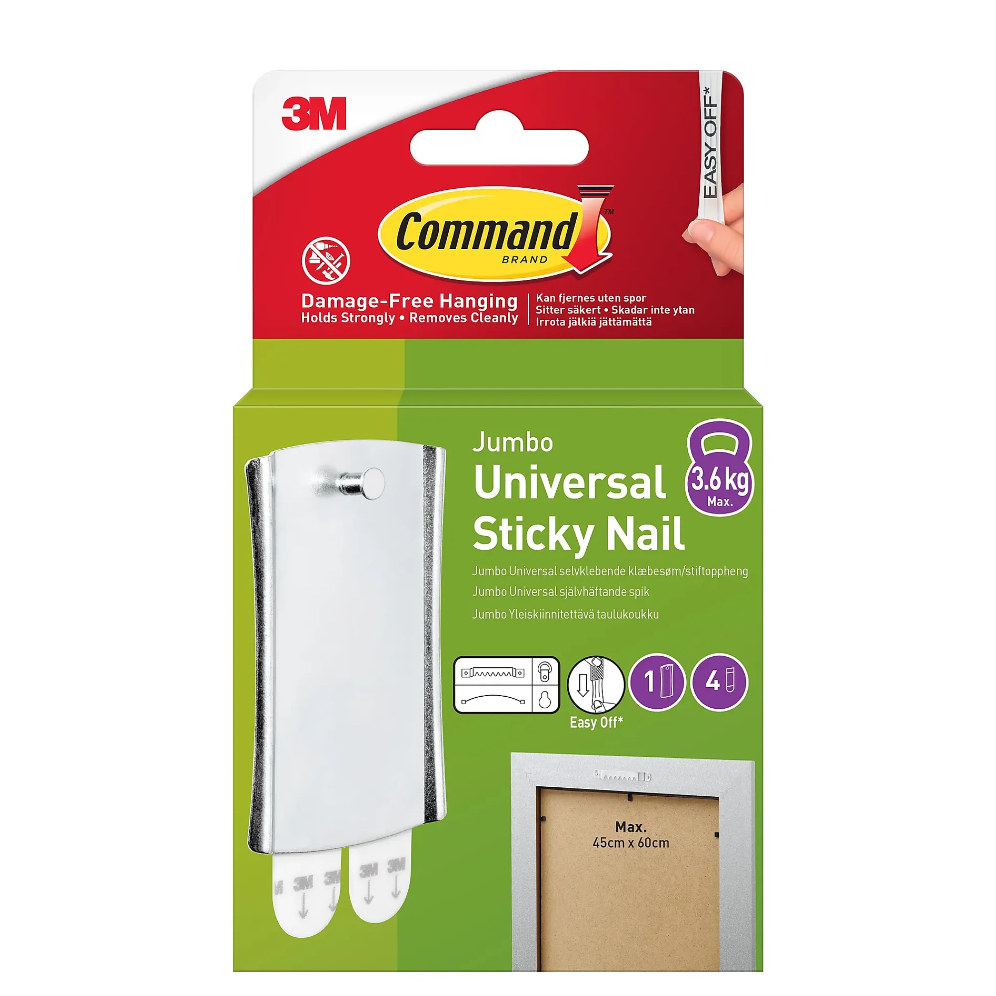 Stiftoppheng Jumbo 1 krok 4 store strips-Command Online