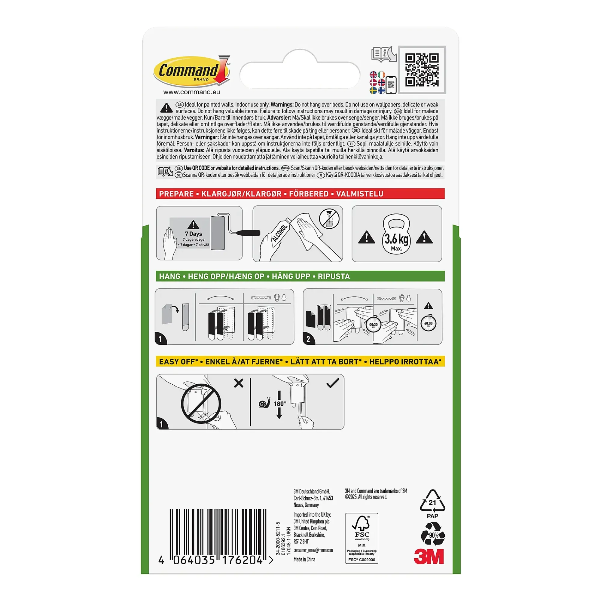 Stiftoppheng Jumbo 1 krok 4 store strips-Command Online