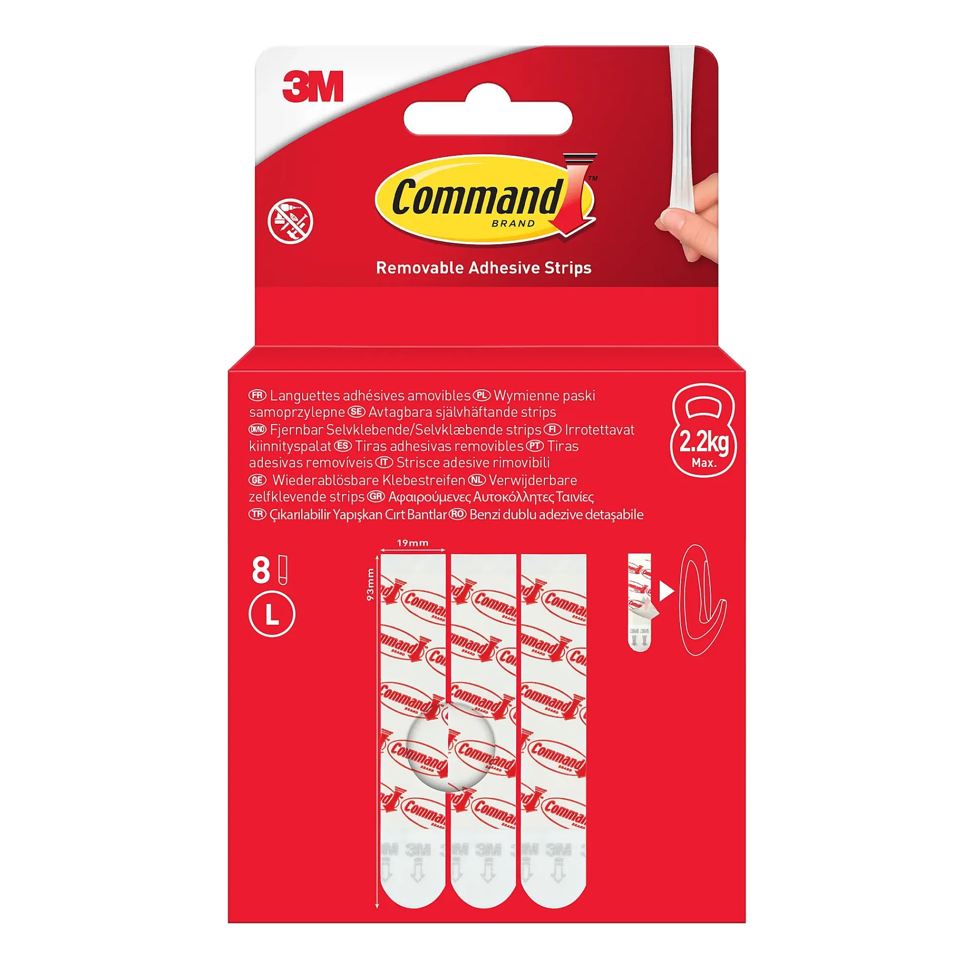 Strips for generell bruk stor 8 strips-Command Discount