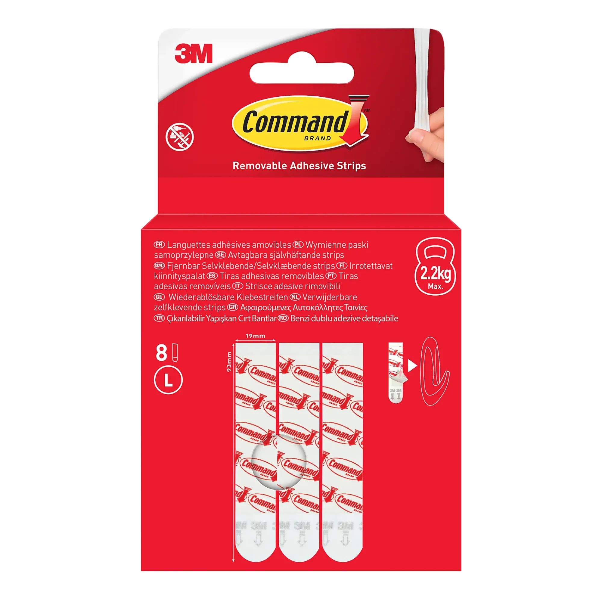 Strips for generell bruk stor 8 strips-Command Discount