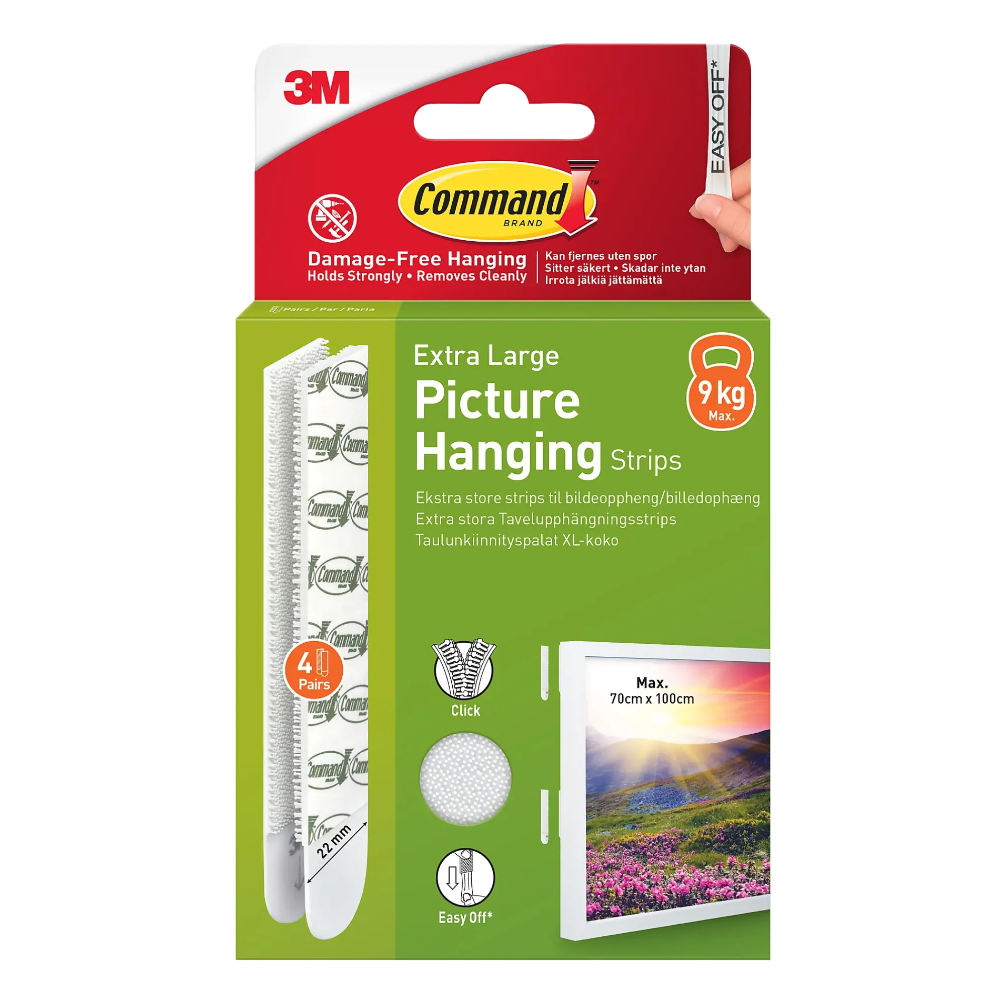 Strips for oppheng av bilder ekstra stor 4 par/8 strips-Command Best