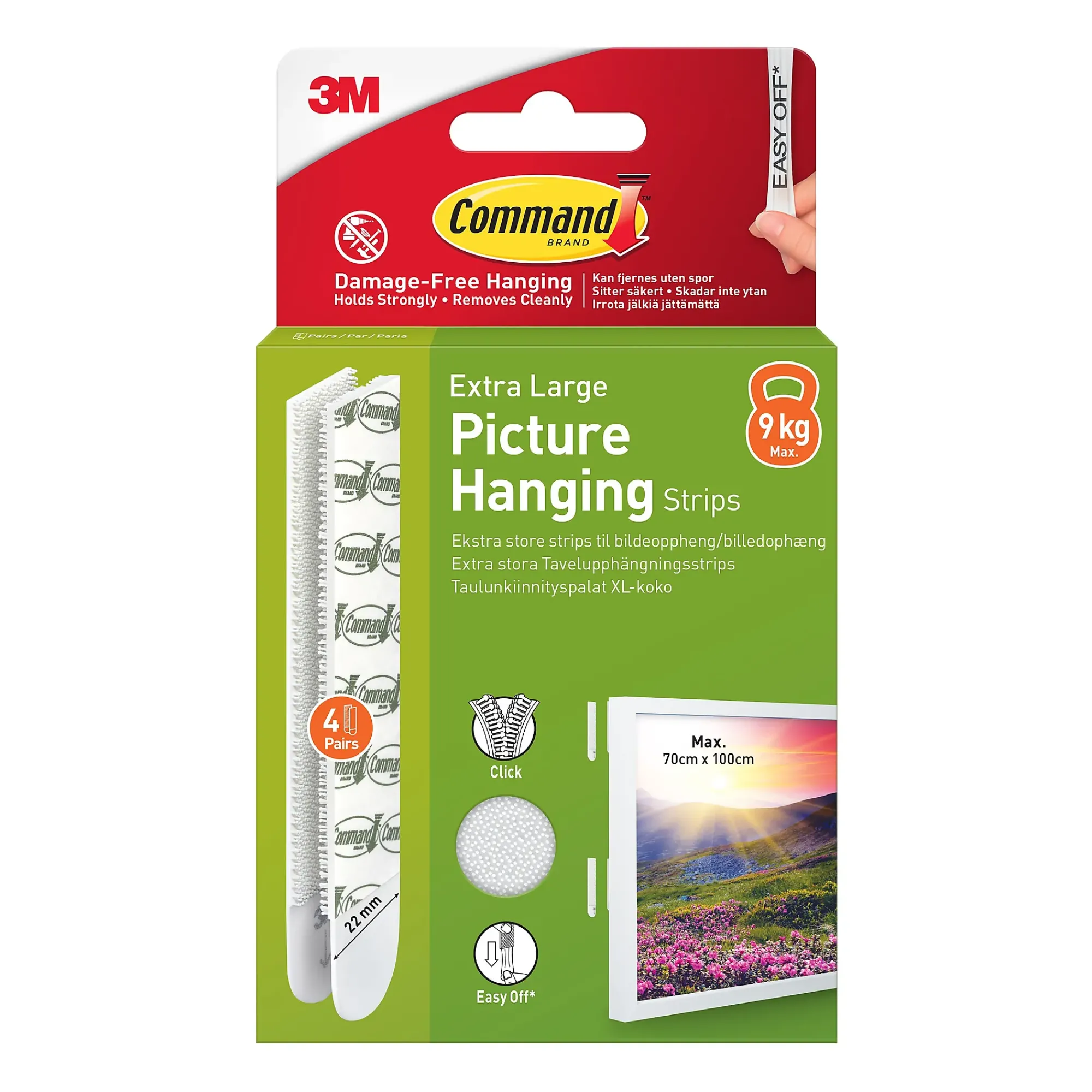 Strips for oppheng av bilder ekstra stor 4 par/8 strips-Command Best