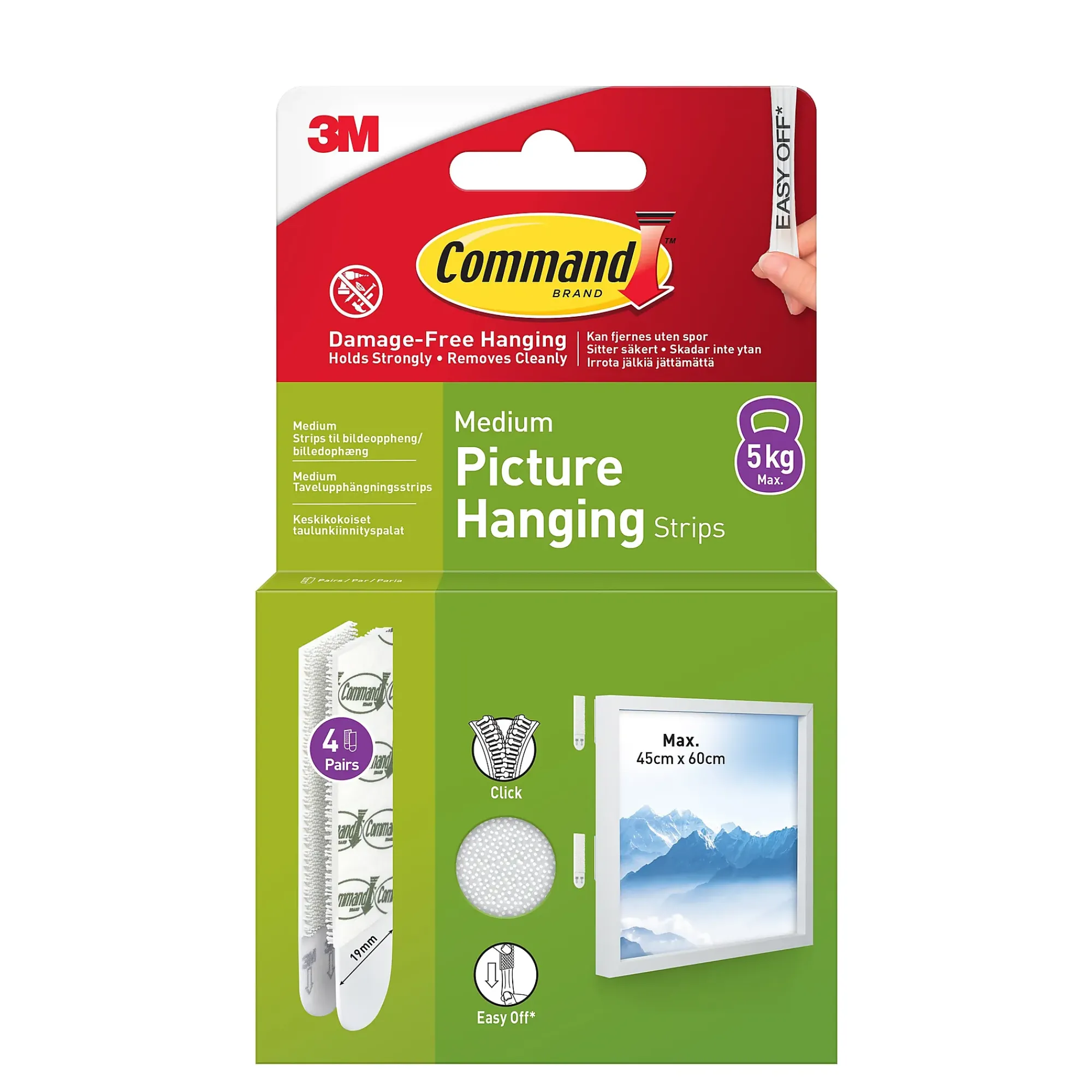 Strips for oppheng av bilder mellomstor 4 par/8 strips-Command Online