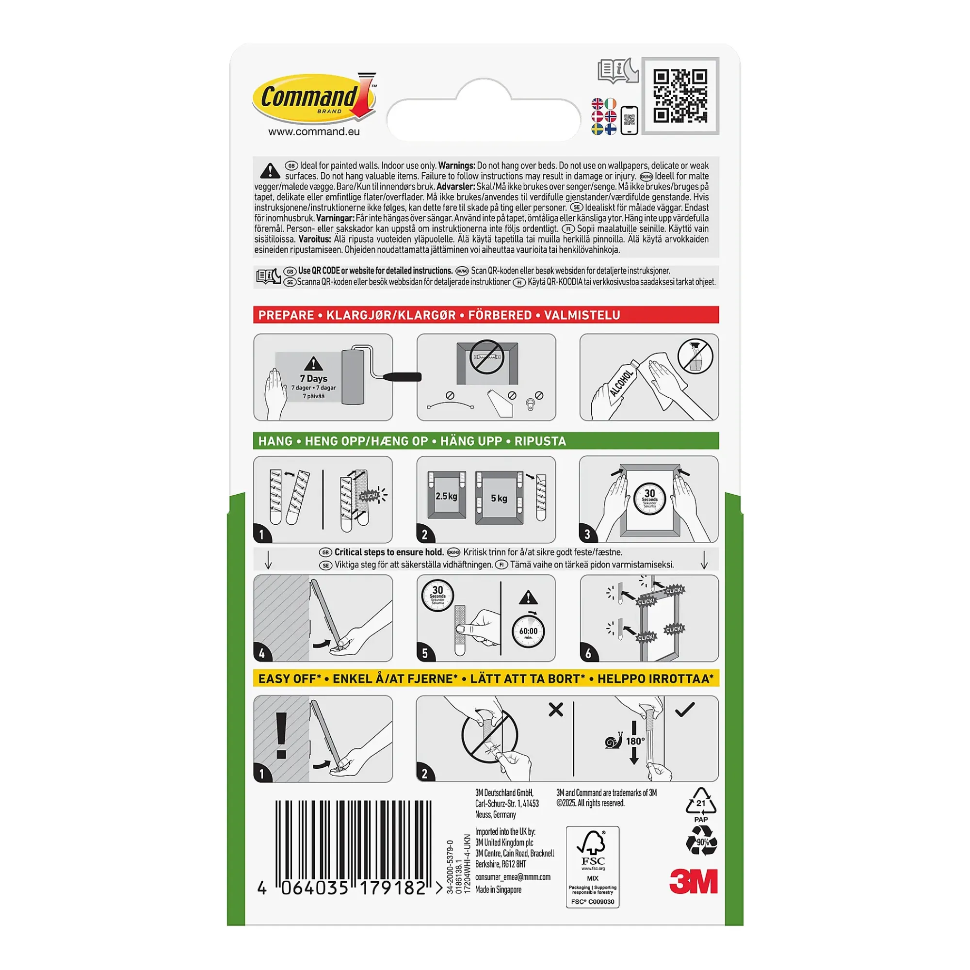 Strips for oppheng av bilder mellomstor 4 par/8 strips-Command Online