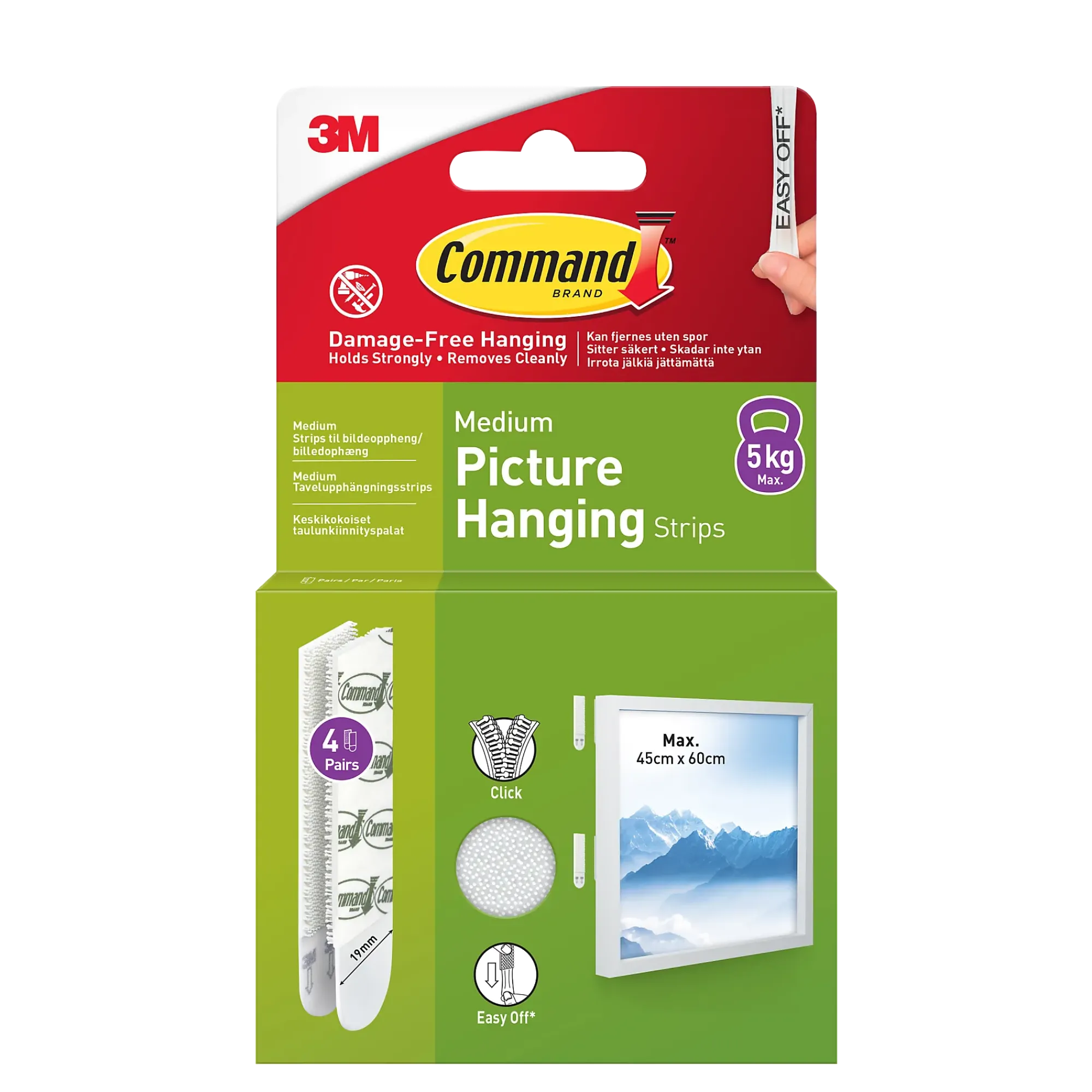 Strips for oppheng av bilder mellomstor 4 par/8 strips-Command Online