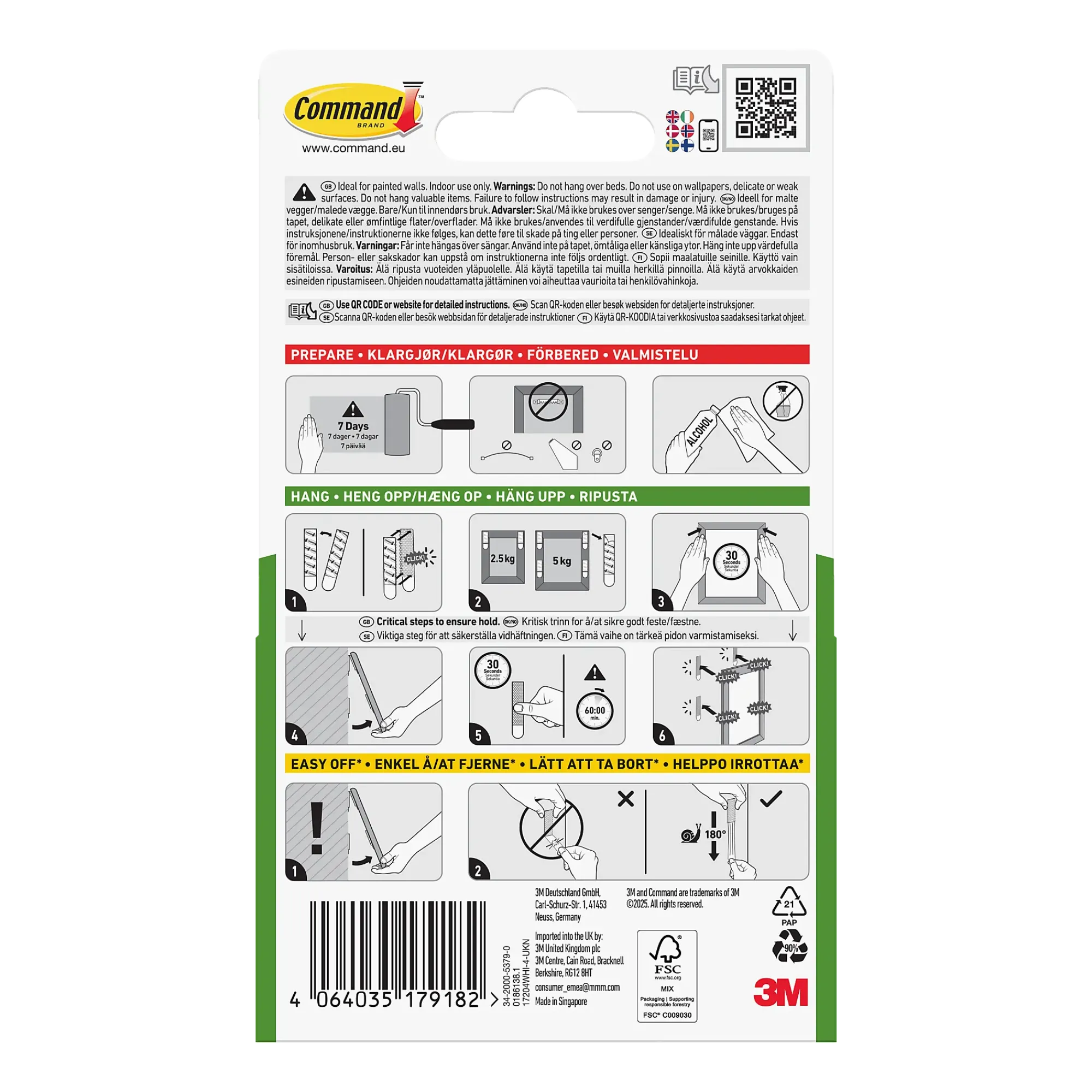 Strips for oppheng av bilder mellomstor 4 par/8 strips-Command Online