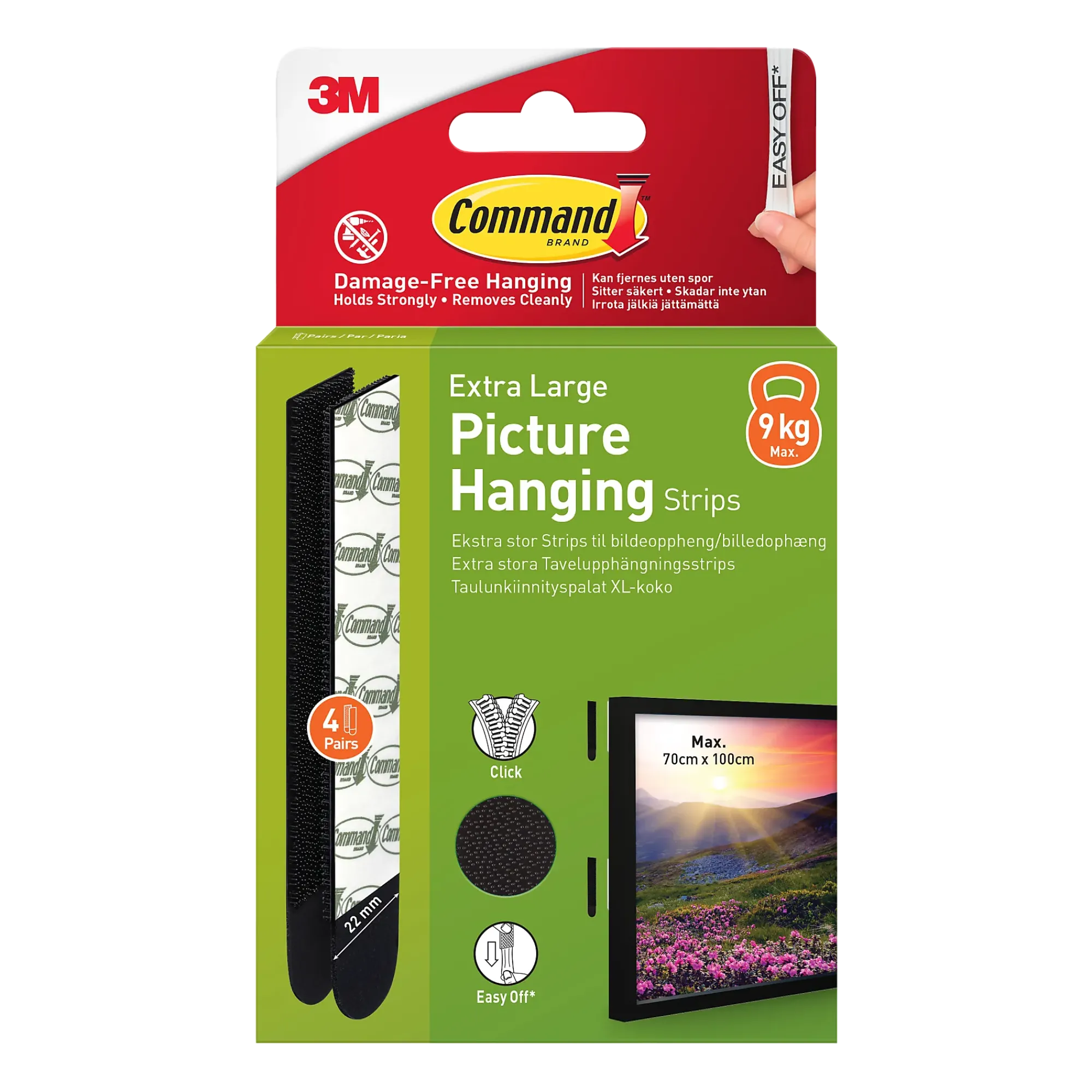 Strips for oppheng av bilder ekstra stor 4 par/8 strips-Command Sale