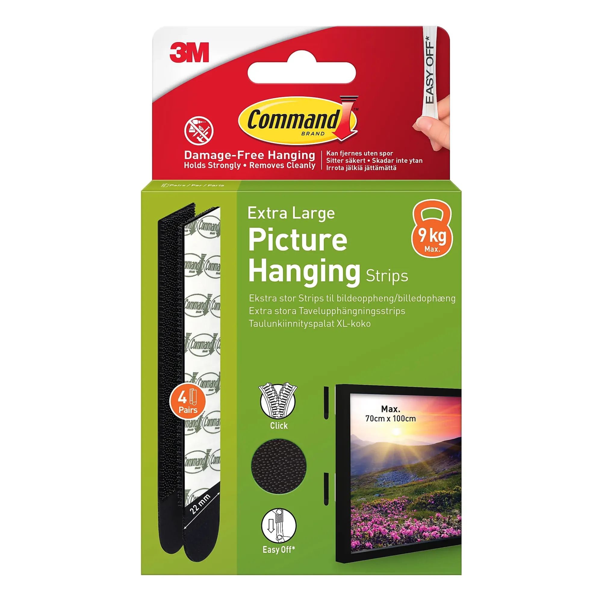 Strips for oppheng av bilder ekstra stor 4 par/8 strips-Command Sale