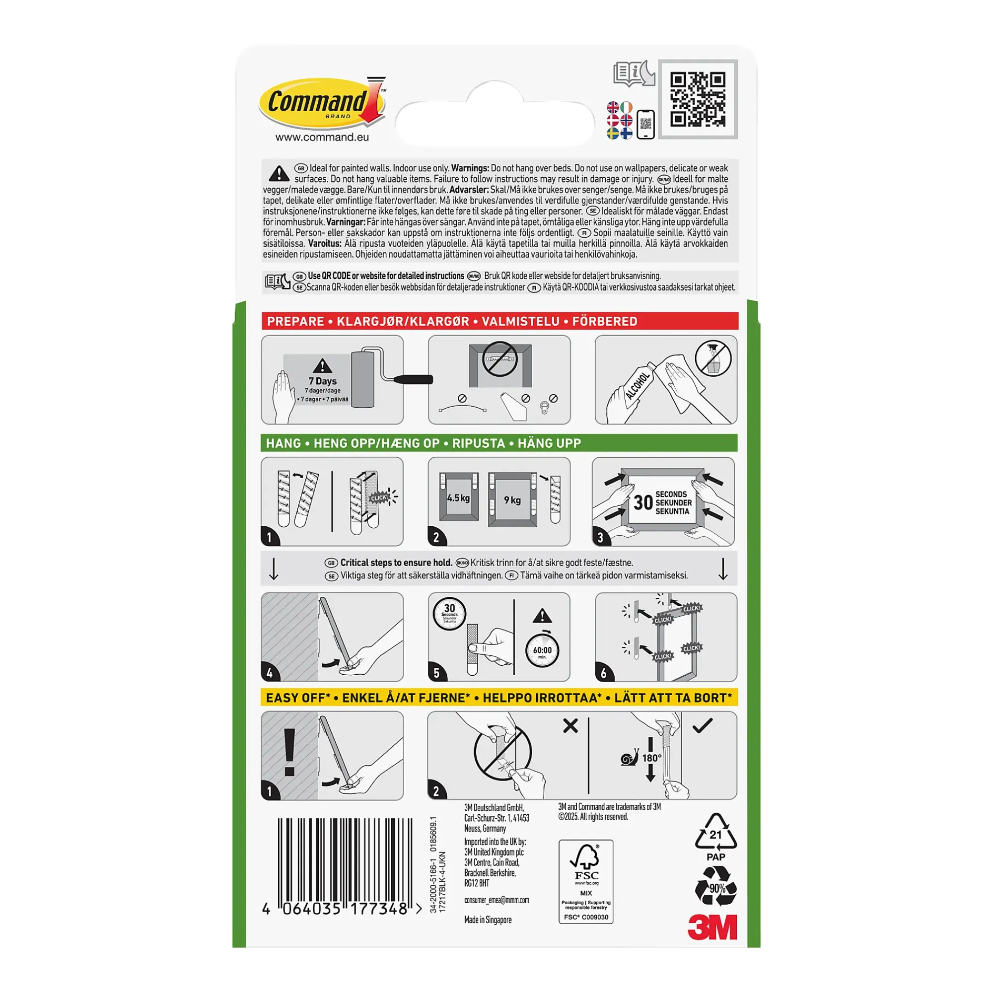 Strips for oppheng av bilder ekstra stor 4 par/8 strips-Command Sale