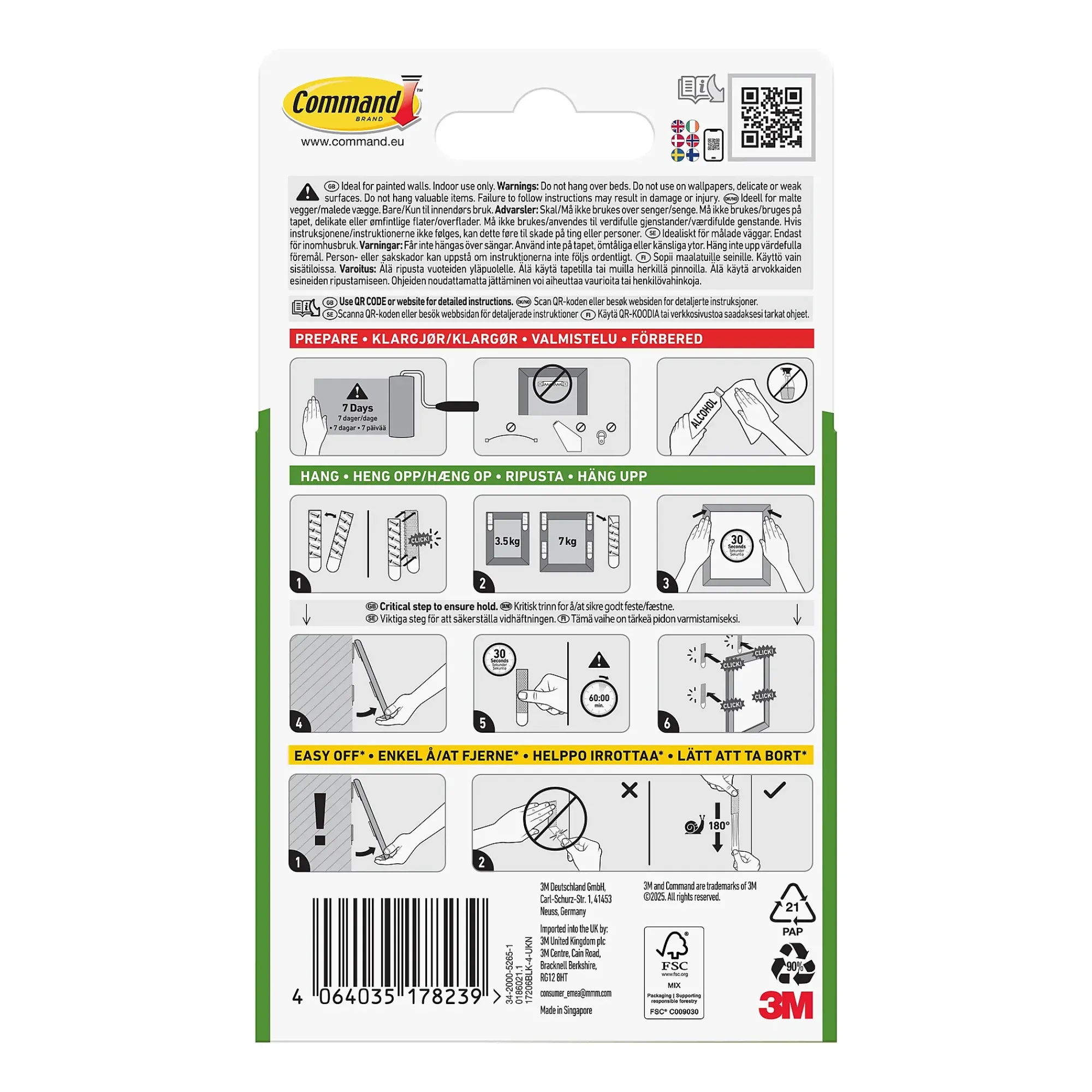 Strips for oppheng av bilder stor 4 par/8 strips-Command Best
