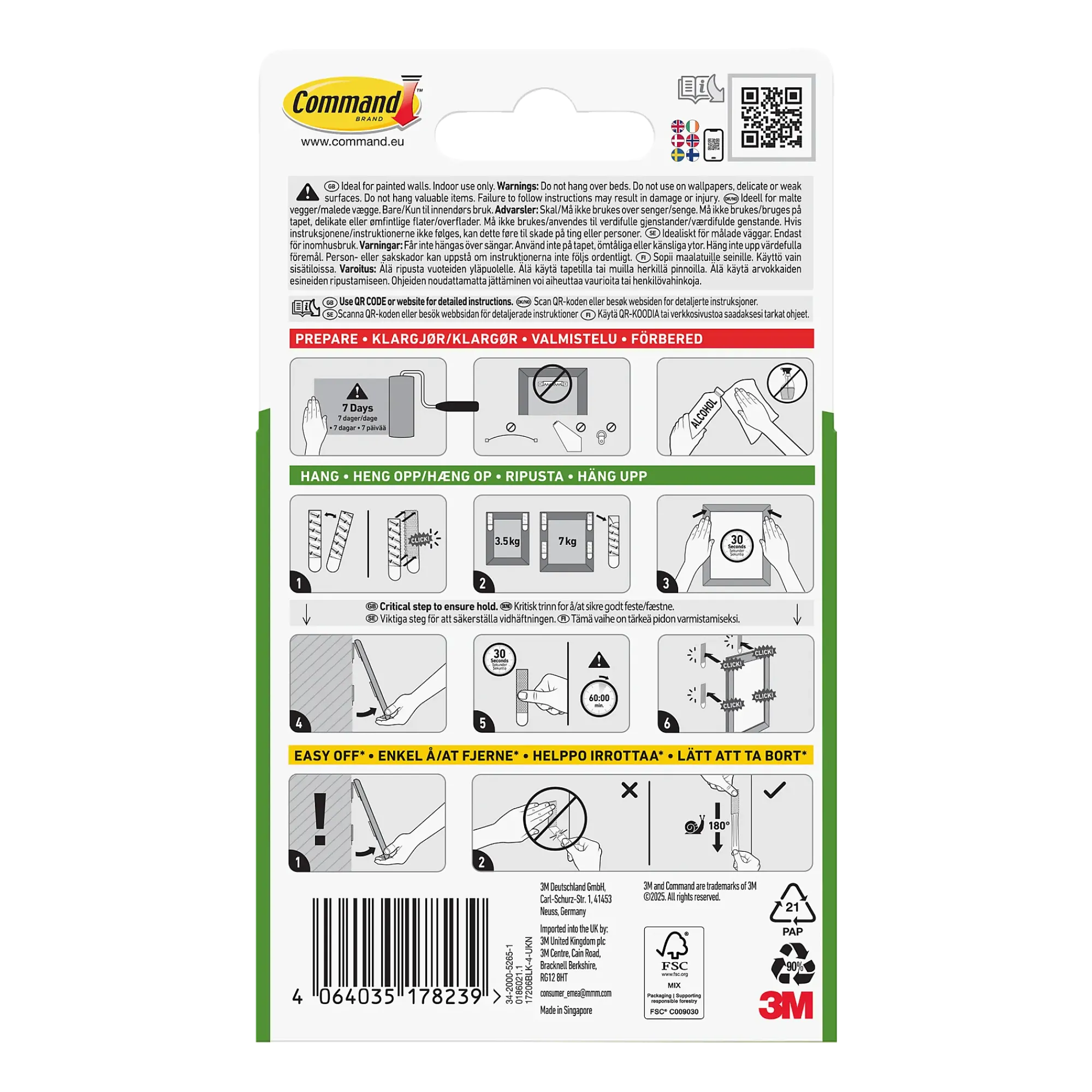 Strips for oppheng av bilder stor 4 par/8 strips-Command Best