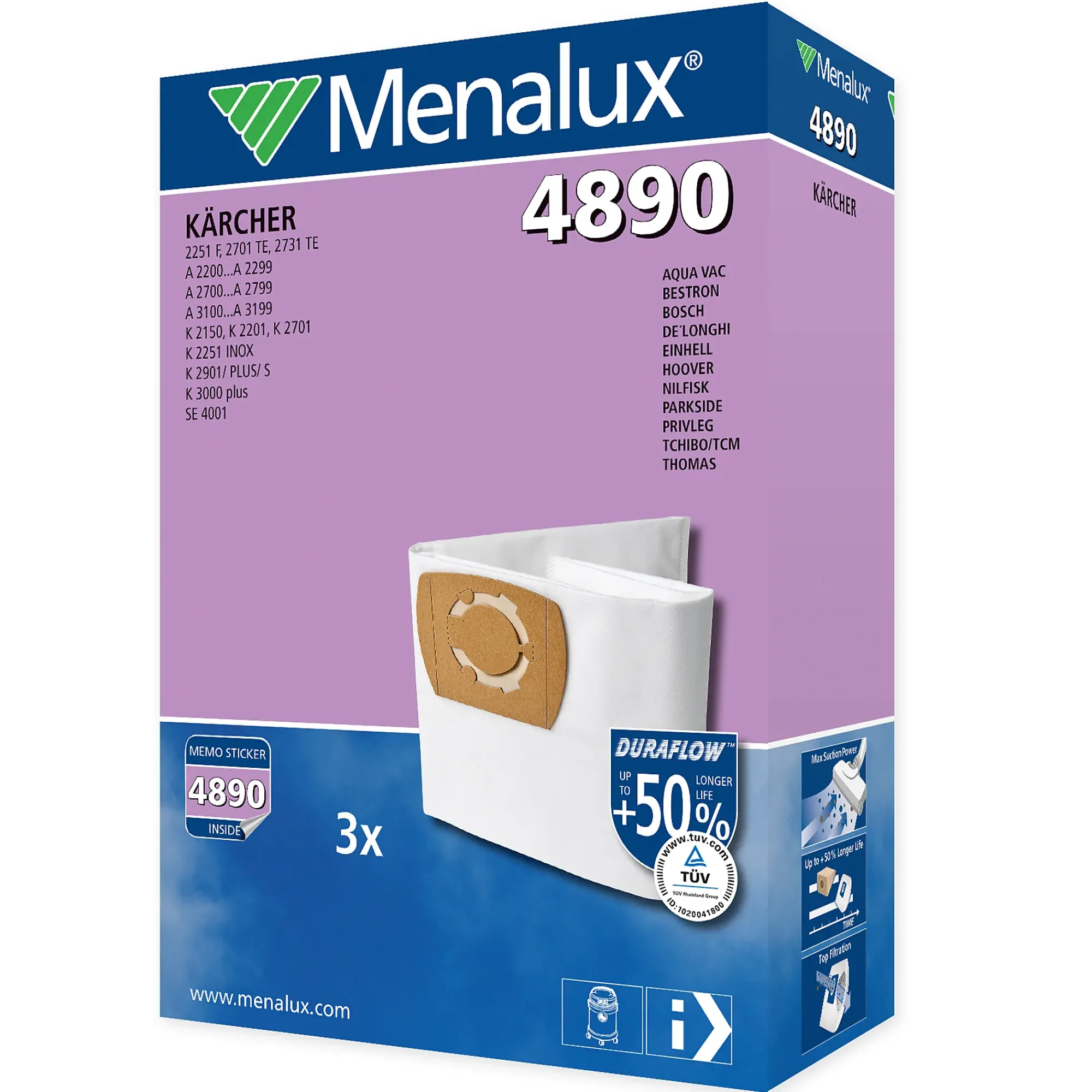 STØVSUGERPOSER 4890DURAFLOW A3-Menalux Online