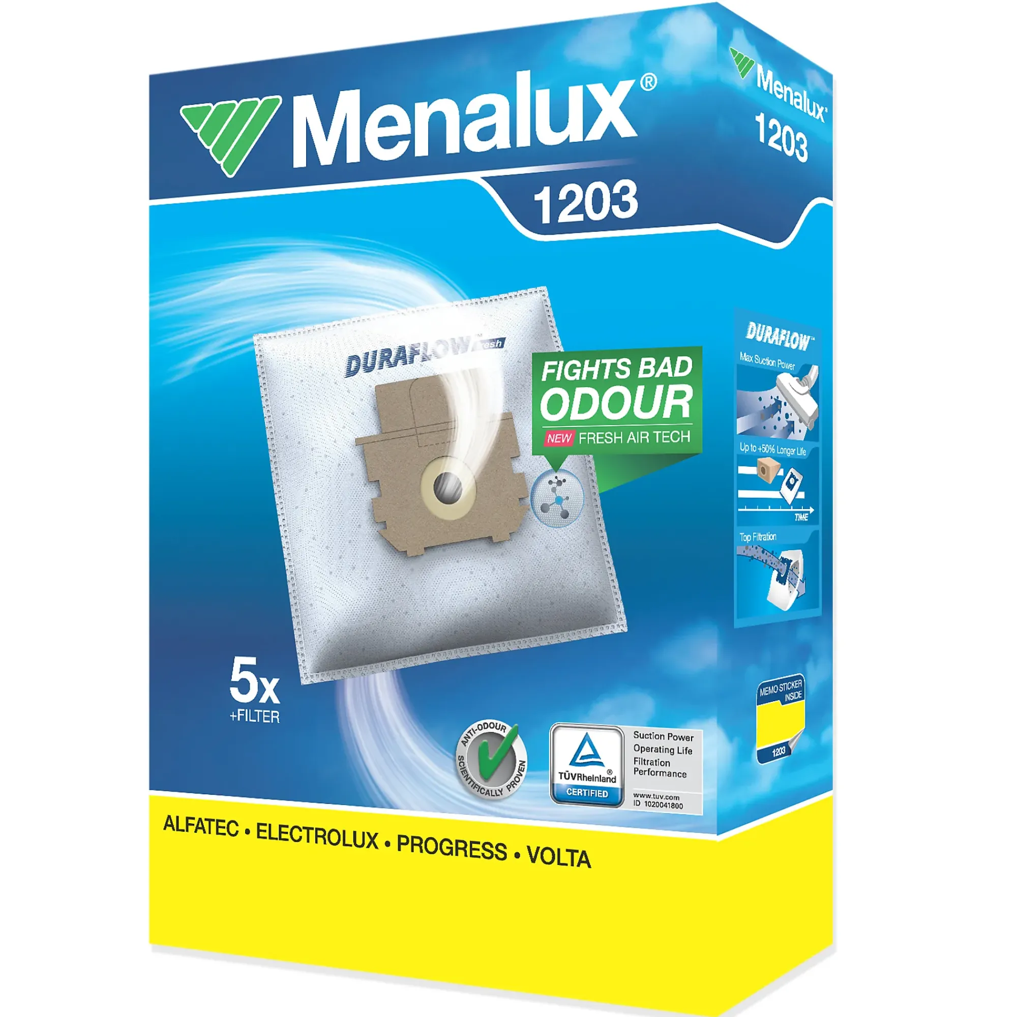 STØVSUGERPOSER 1203 DURAFLOW A5 1 MOTORFILTER-Menalux Sale