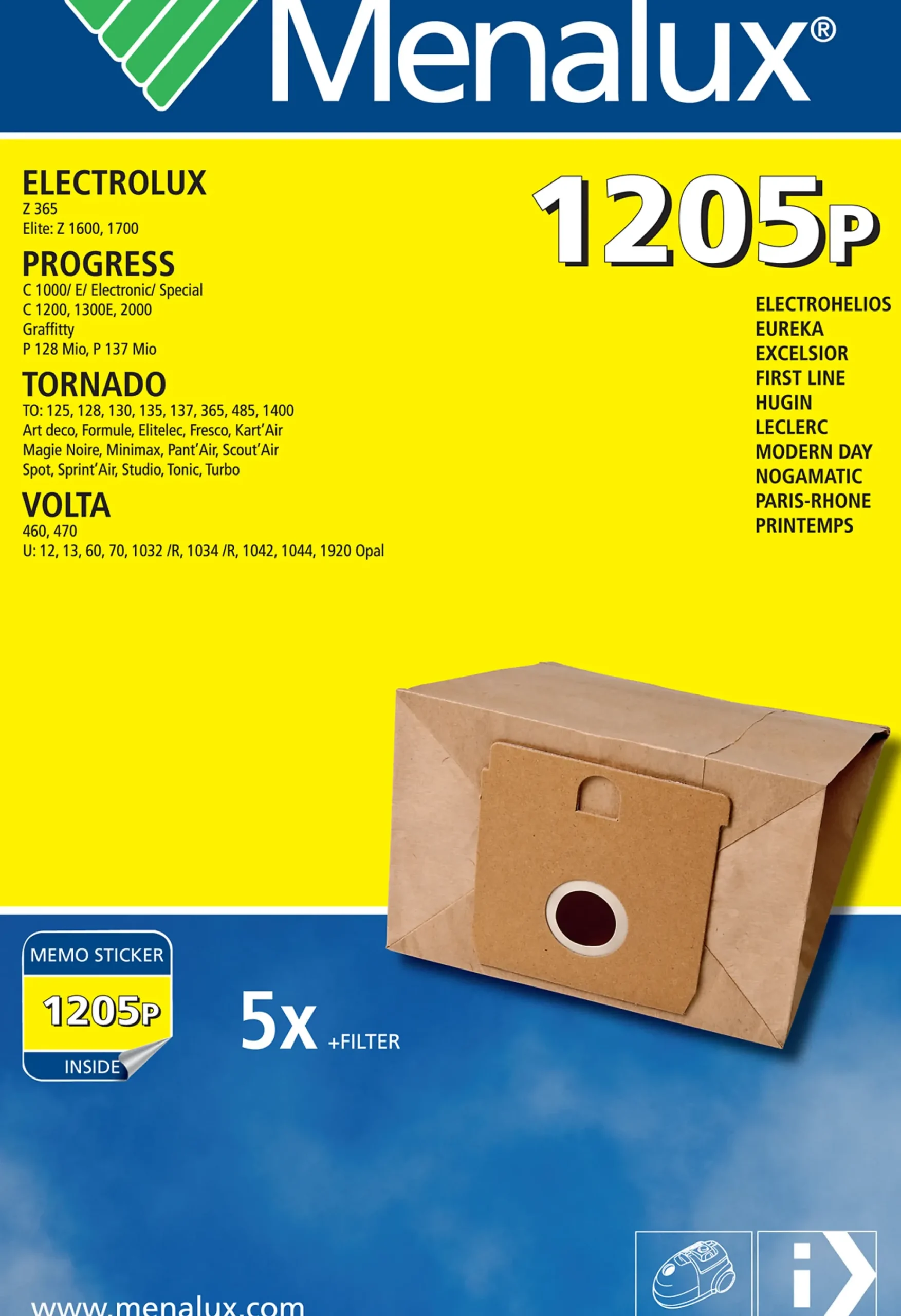 STØVSUGERPOSER 1205 P A5 1 MOTORFILTER-Menalux Discount