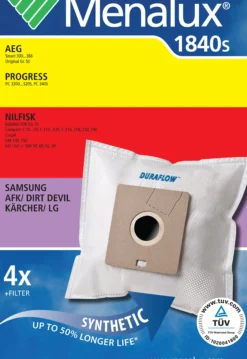 STØVSUGERPOSE 1840 4STK-Menalux Sale