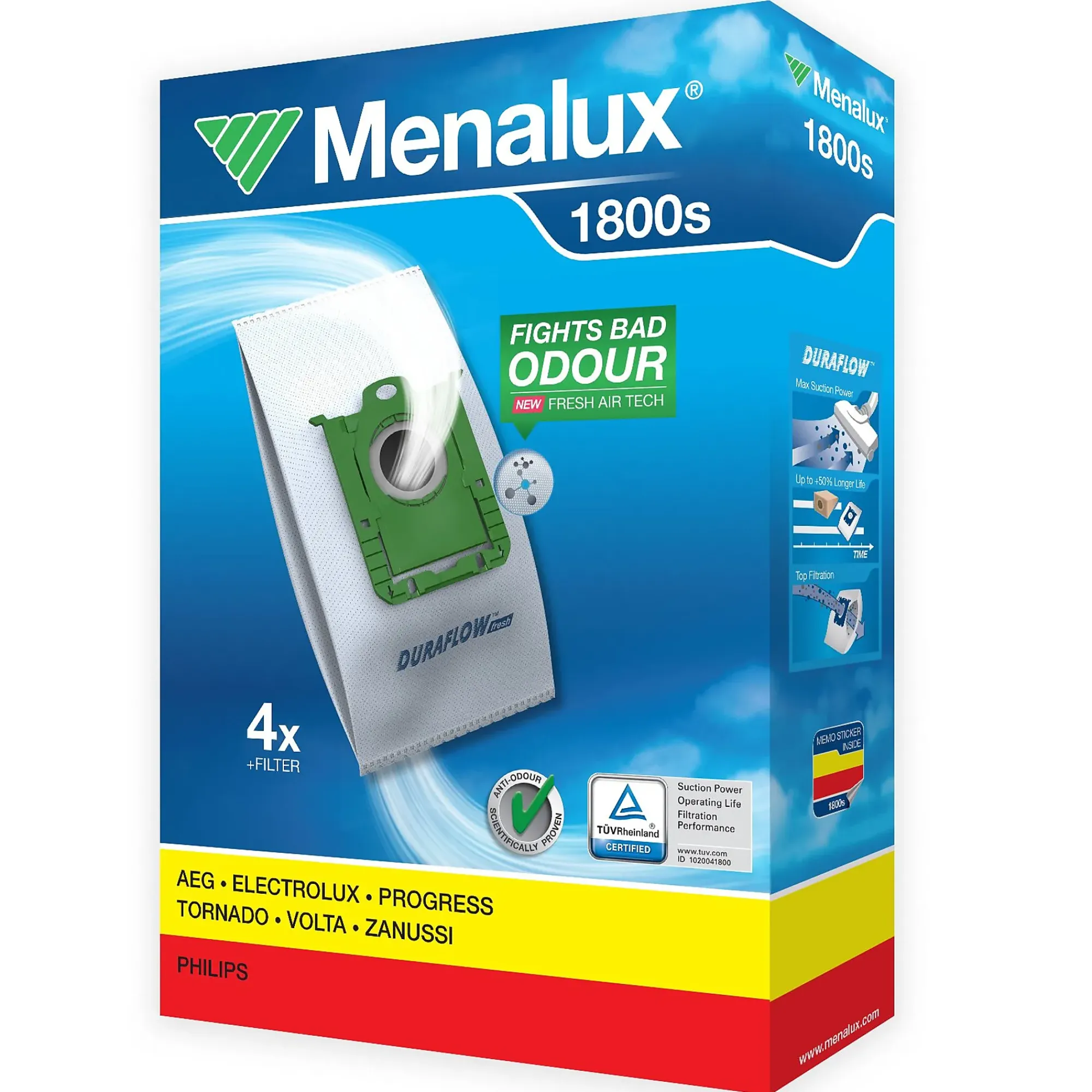 STØVSUGERPOSE T197 1800 4STK-Menalux Sale