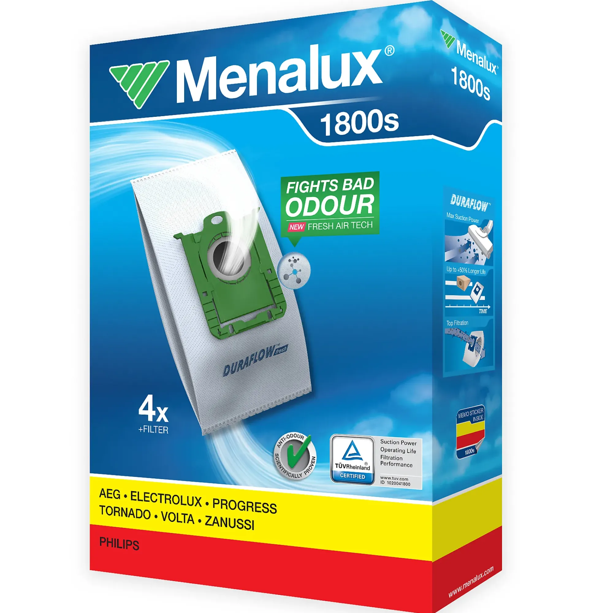 STØVSUGERPOSE T197 1800 4STK-Menalux Sale
