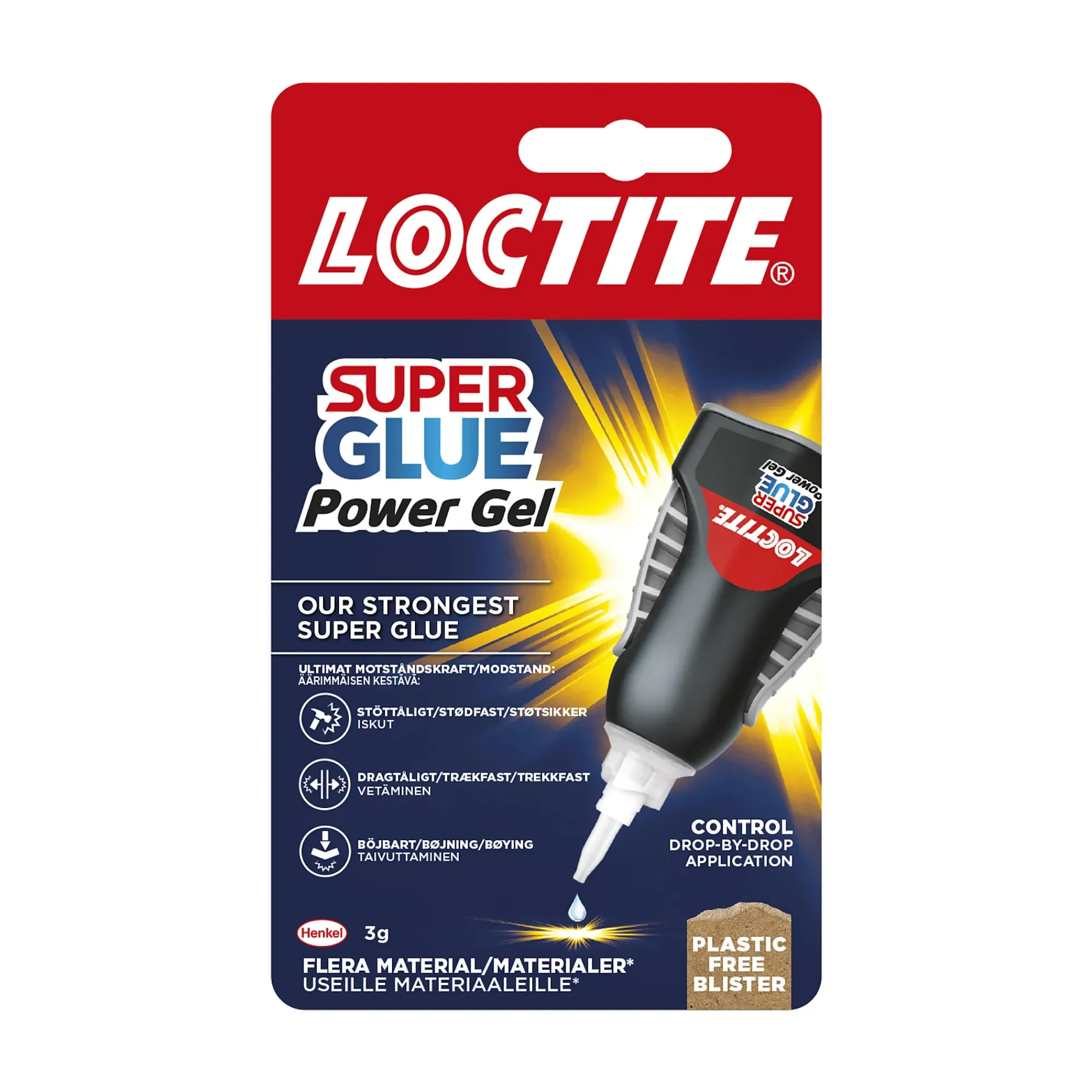 Superlim flex gummiforsterket 3g-Loctite