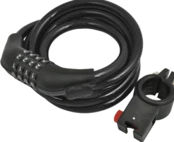 Sykkellås med kodelås og 180cm wire-Rawlink