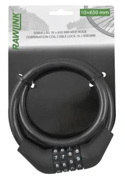 SYKKELLÅS SPRALWIRE MED KODE LENGDE 10X650MM- Best