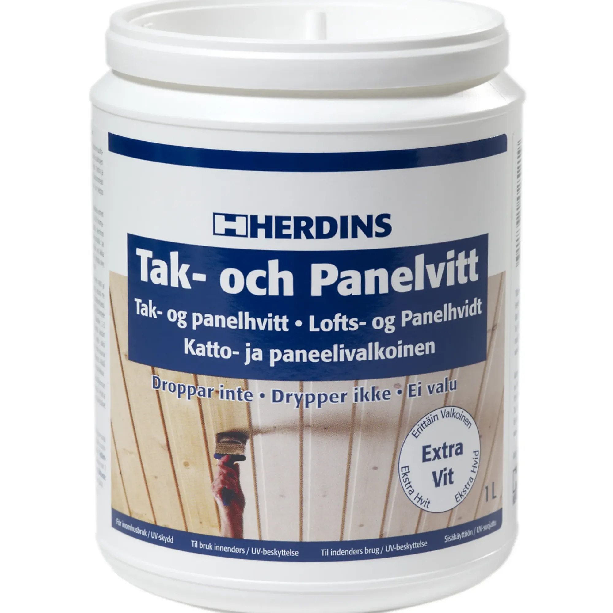 Tak & Panelhvit ekstra hvit 1l-Herdins Best