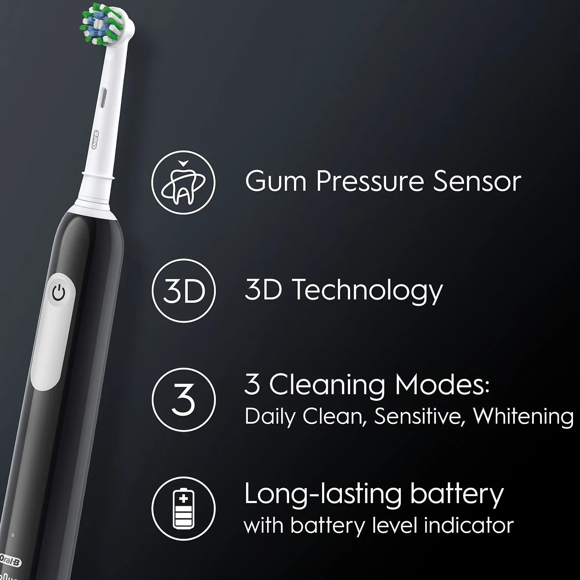 Tannbørste Pro 1 Elektrisk Cross Action sort med reiseetui-Oral b Online