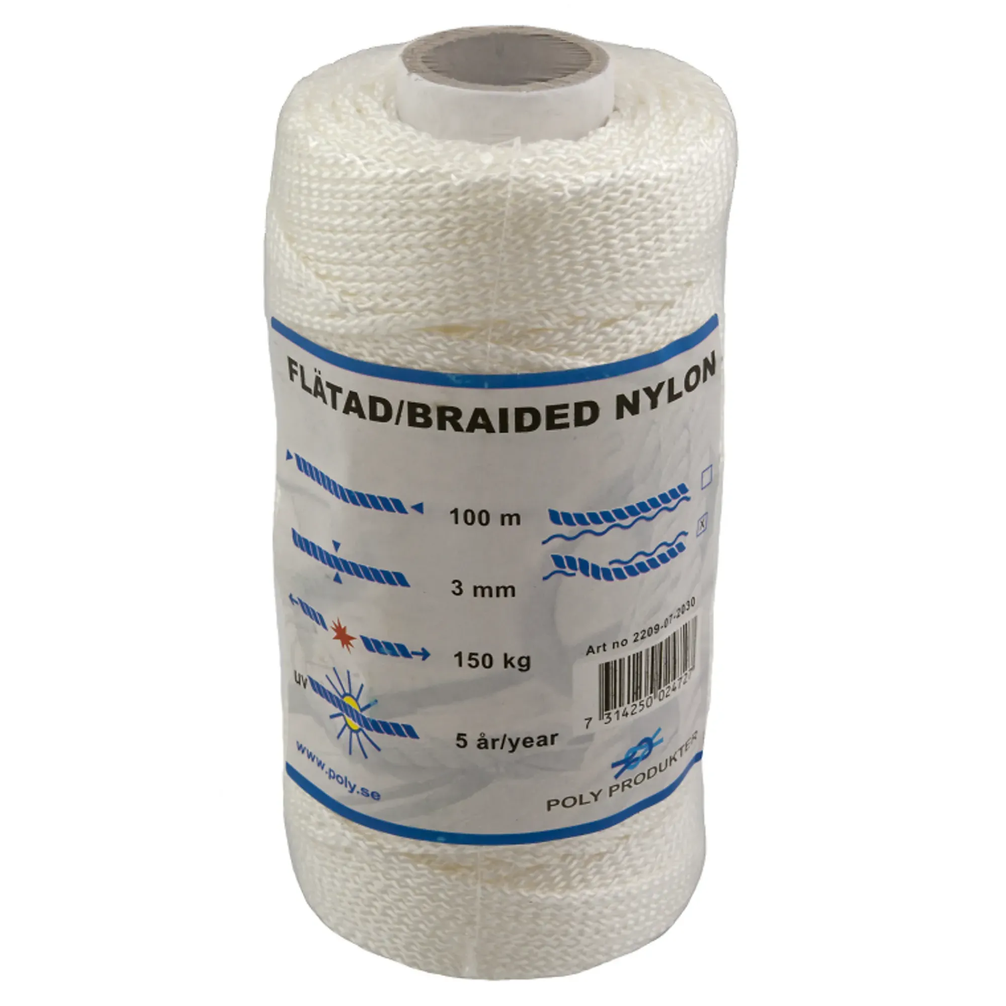 Tau nylon 3mm 100m flettet x-spole-Poly Produkter Best