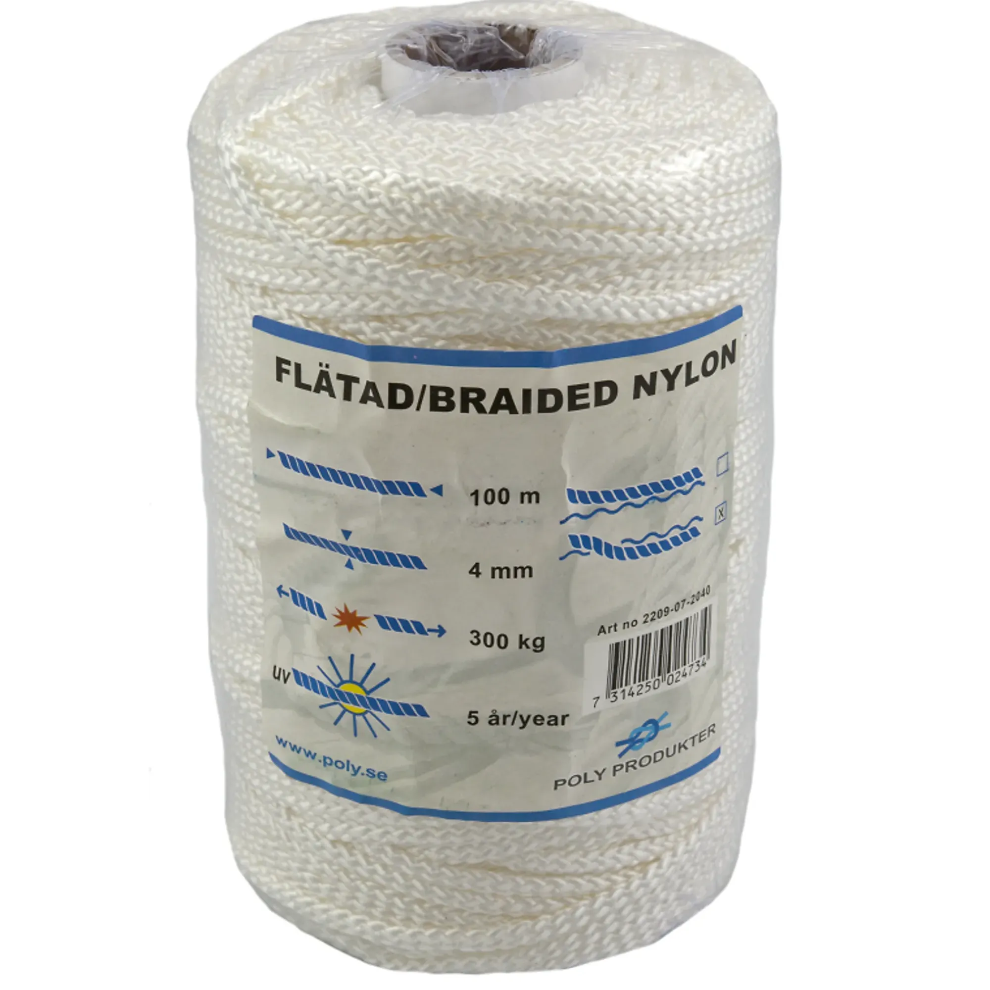 Tau nylon 4mm 100m flettet x-spole-Poly Produkter New