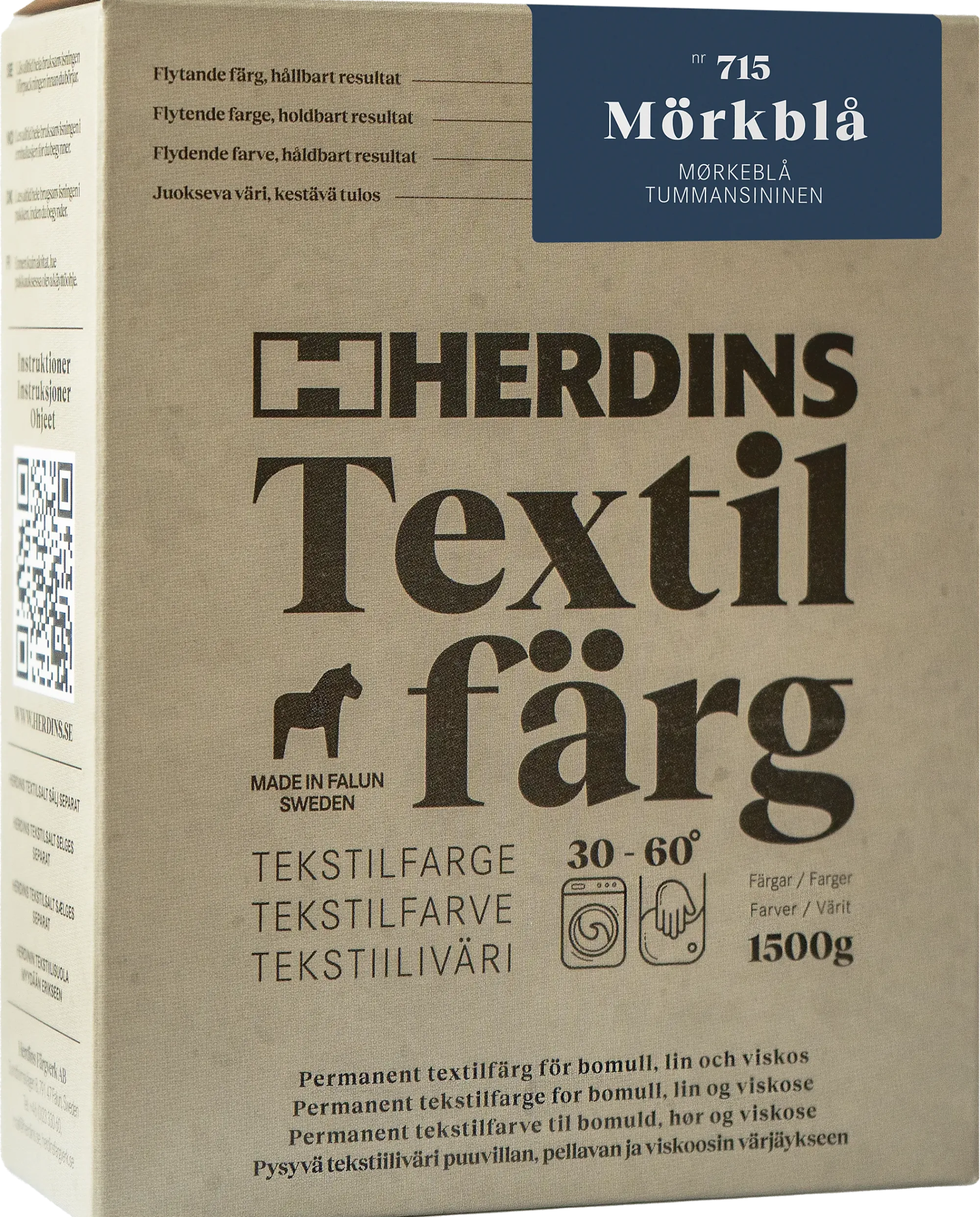 TEKSTILFARGE 715 MØRKEBLÅ 100ML-Herdins Clearance